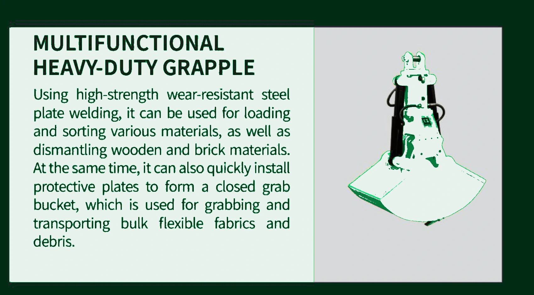 Multifunctional Heavy-Duty Grapple product information